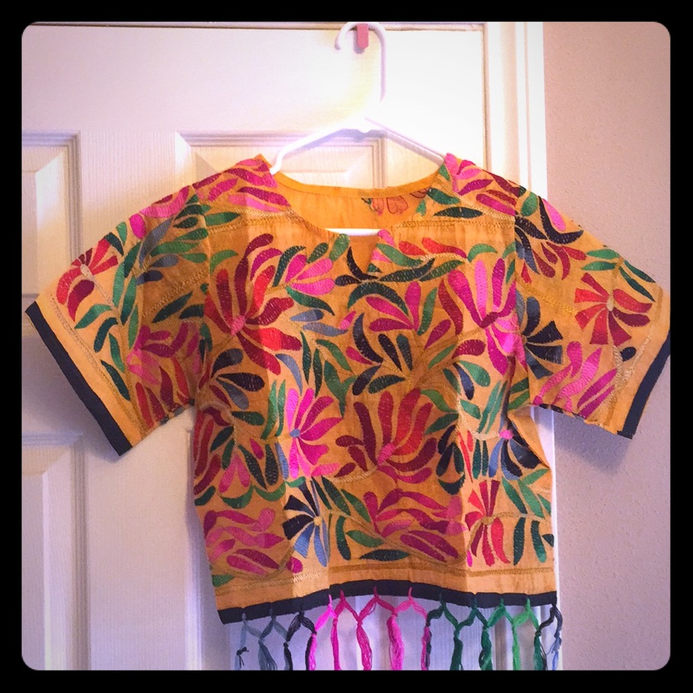 Gorgeous Multi colored floral embroidered top